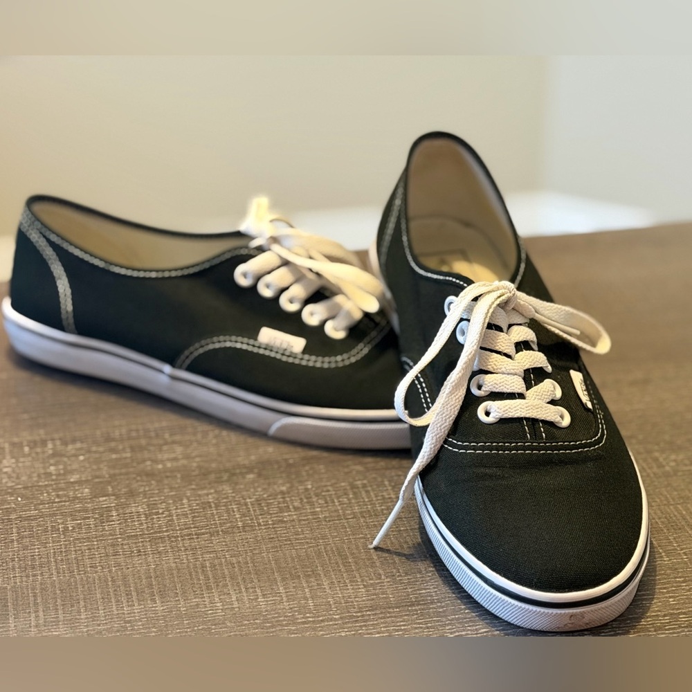 Vans Black and White Canvas Sneakers